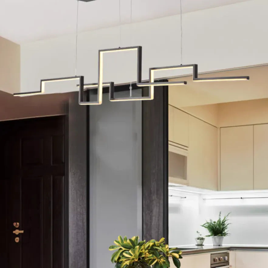 Lampadario tavolo moderno nero linee geometriche eleganti - clowasit.com