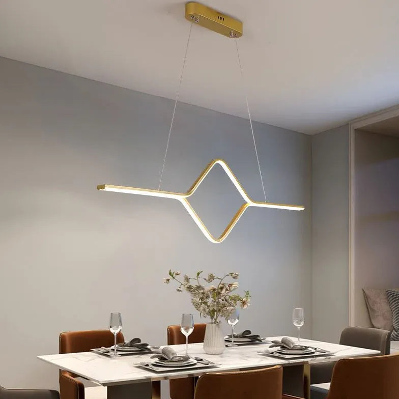 Lampadario sopra tavolo pranzo Design elegante minimalista - clowasit.com