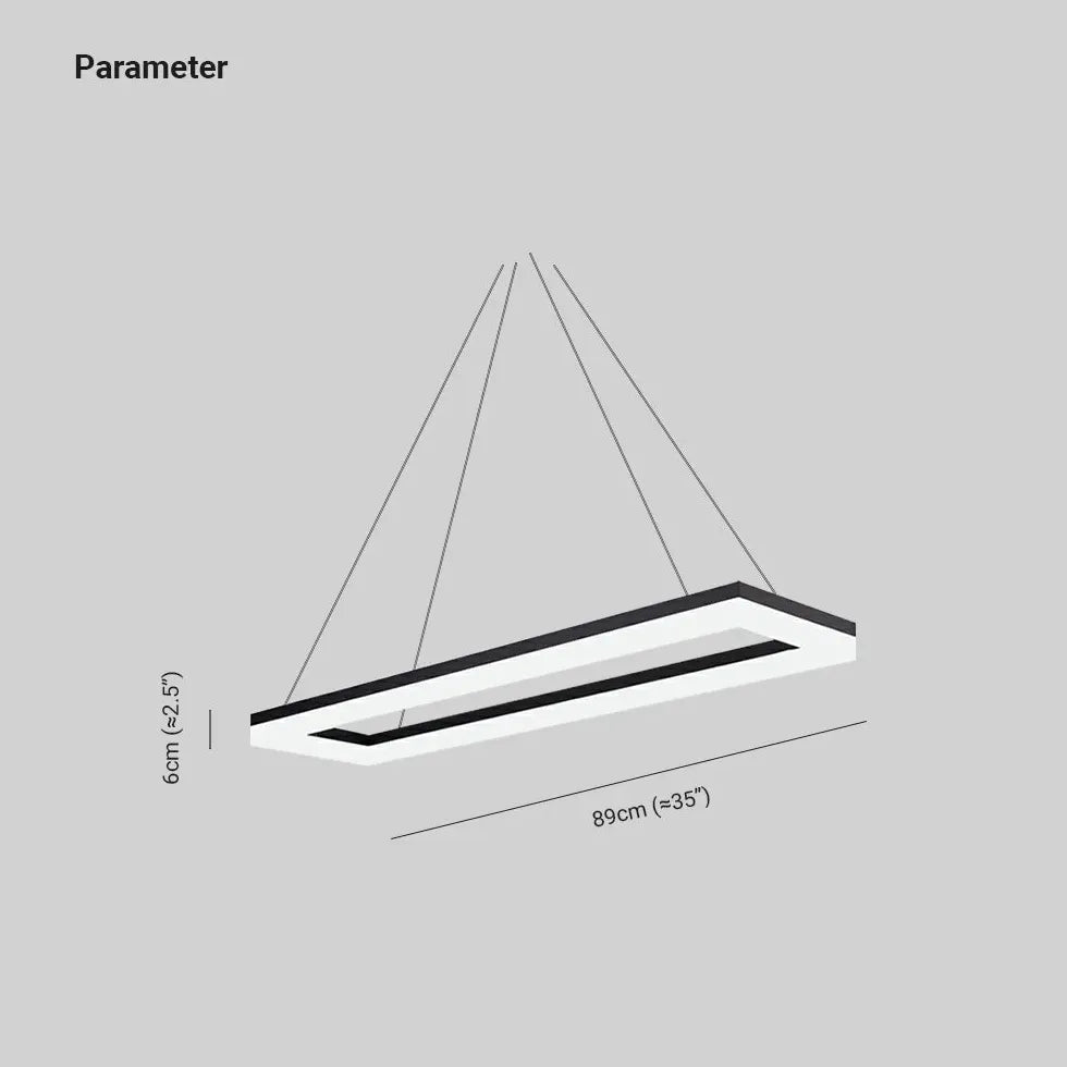 Lampadari ufficio led Design elegante nero rettangolare - clowasit.com