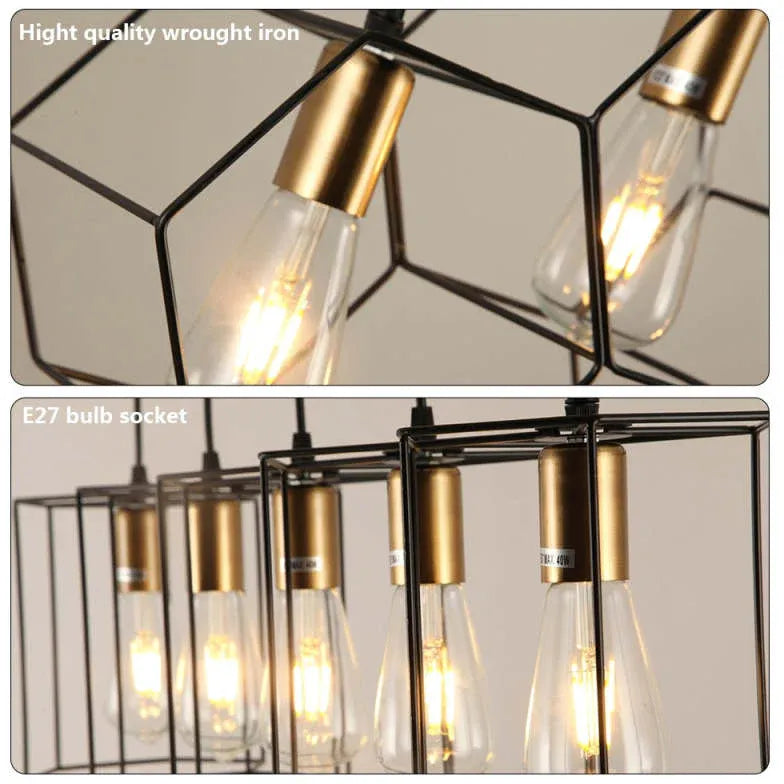 Lampadari industriali soggiorno esagonali tre luci - clowasit.com