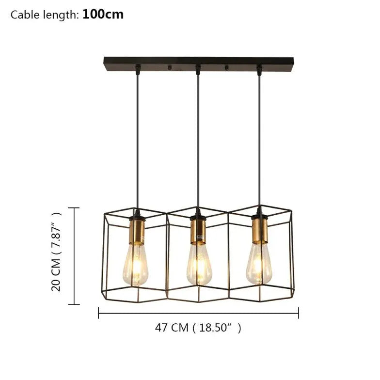 Lampadari industriali soggiorno esagonali tre luci - clowasit.com