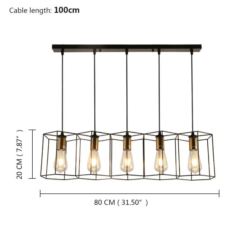 Lampadari industriali soggiorno esagonali tre luci - clowasit.com