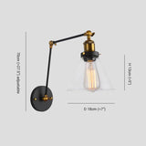 Applique LED Nera Industriale Cono Trasparente - clowasit.com