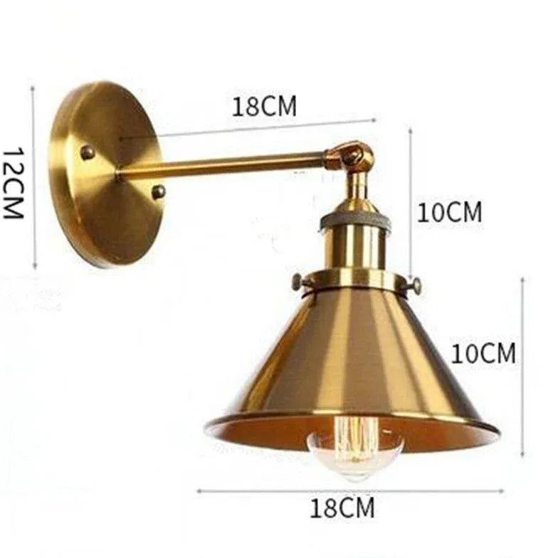 Applique Doppia Luce Industriale Regolabile in Oro - clowasit.com