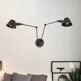 Applique Industriale Nero Doppio Braccio Regolabile - clowasit.com