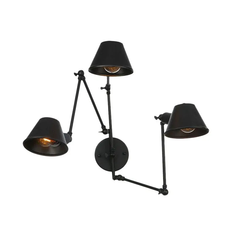 Applique Industriale Nero Doppio Braccio Regolabile - clowasit.com