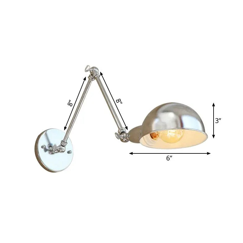 Applique Vintage Industriale Illuminazione Regolabile in Argento - clowasit.com