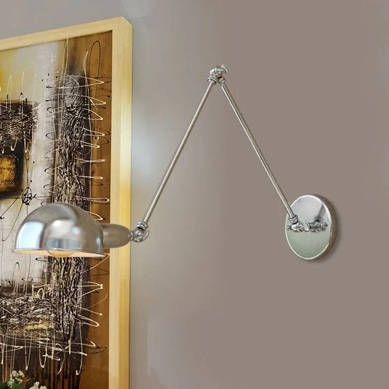 Applique Vintage Industriale Illuminazione Regolabile in Argento - clowasit.com