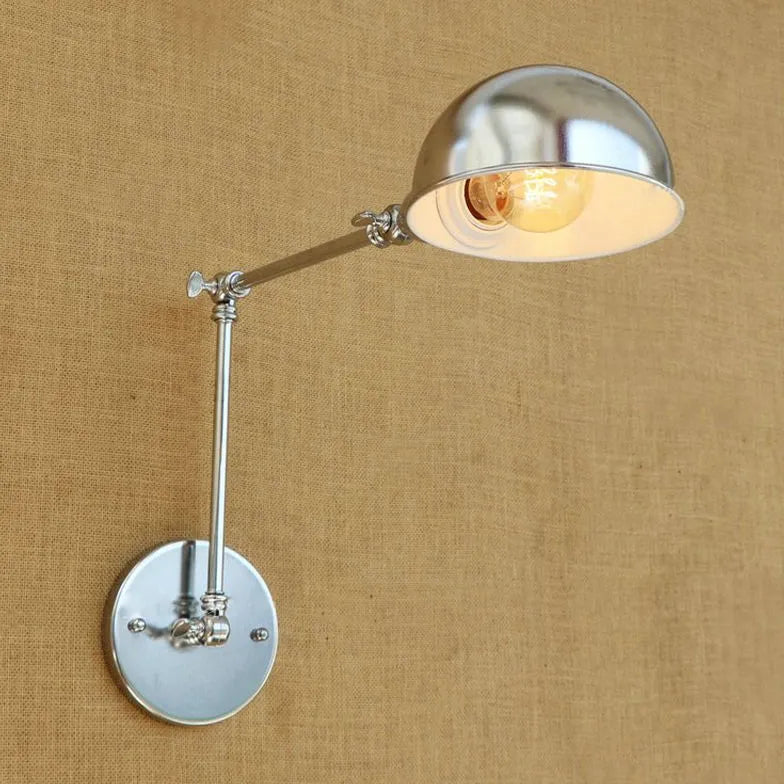 Applique Vintage Industriale Illuminazione Regolabile in Argento - clowasit.com