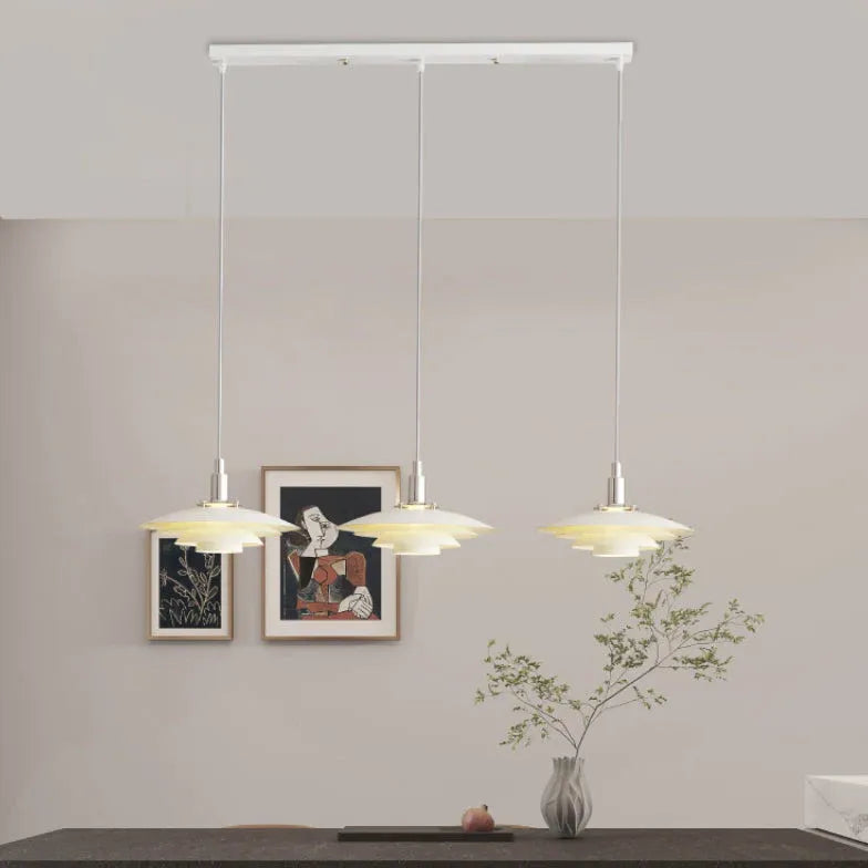 Copri Lampadario Quattro Livelli Alluminio Bianco - clowasit.com