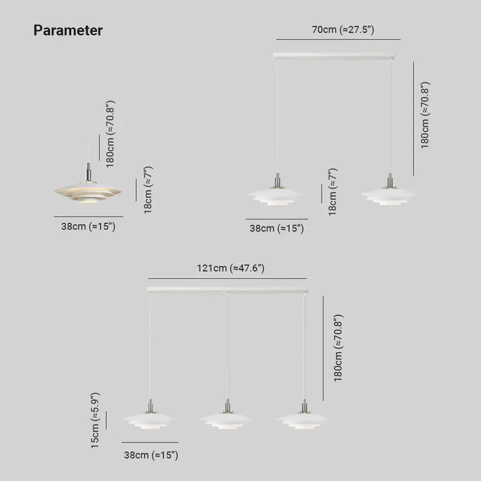 Copri Lampadario Quattro Livelli Alluminio Bianco - clowasit.com