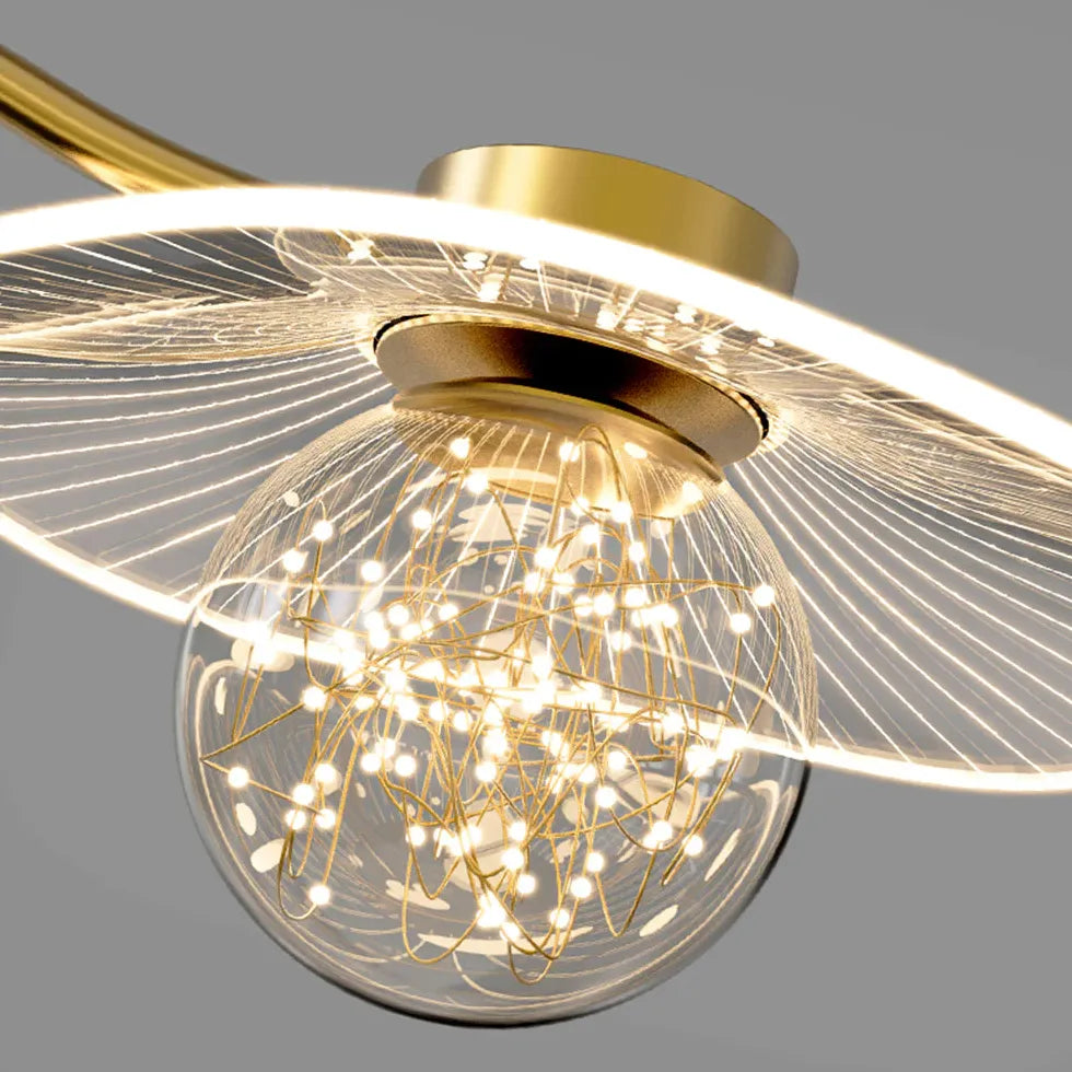 Lampadario Sospensione Vetro Trasparente Moderno Design Elegante - clowasit.com