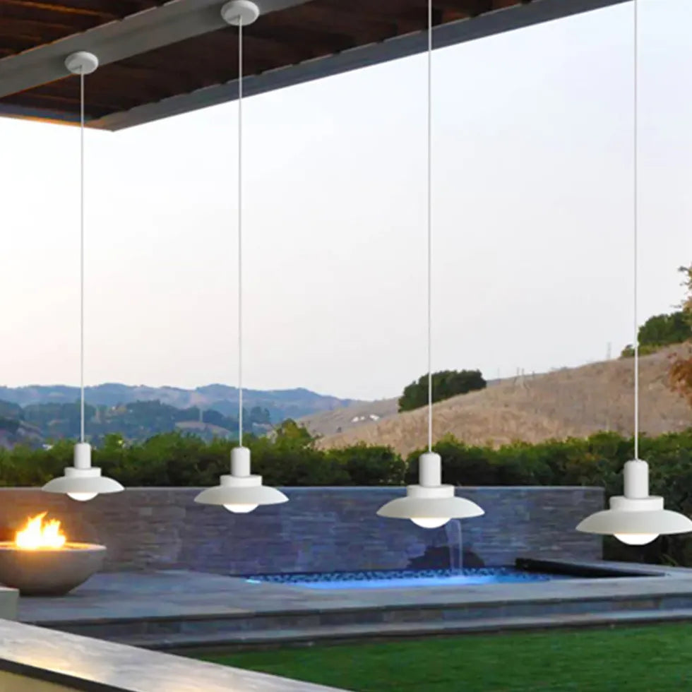 Lampadario Esterno Moderno Design Industriale A Ombrello - clowasit.com