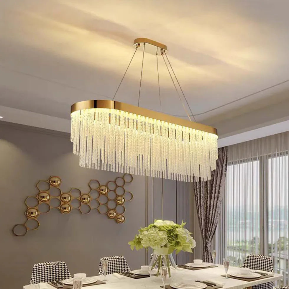 Lampade a sospensione cristallo Eleganza Dorata e Raffinatezza - clowasit.com