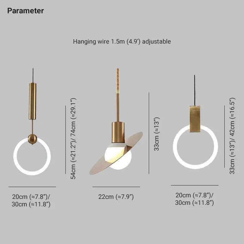 Lampadari moderni per camera oro geometrico - clowasit.com