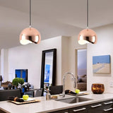 Lampadario metallo industriale semisfera design lineare moderno - clowasit.com