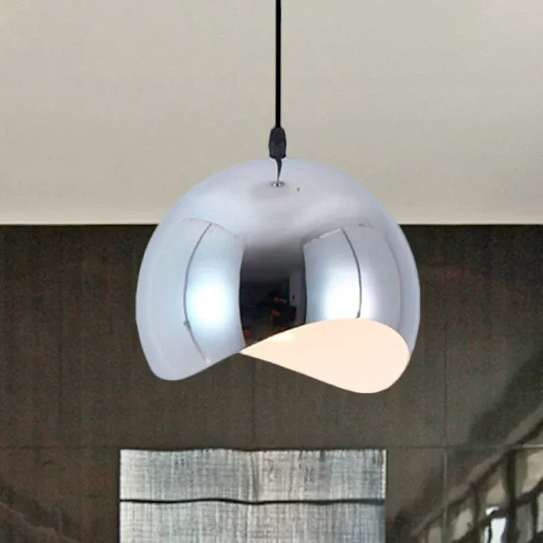 Lampadario metallo industriale semisfera design lineare moderno - clowasit.com