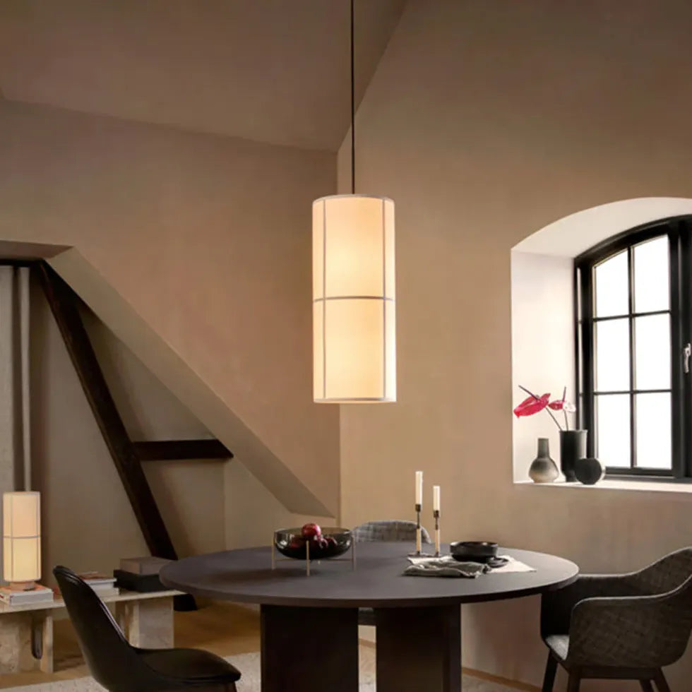 Lampadari moderni in tessuto trasparente cilindrico - clowasit.com