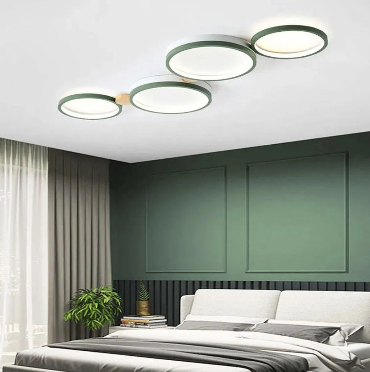Plafoniera a Soffitto a LED Policiclico in Legno Creativa per Camera