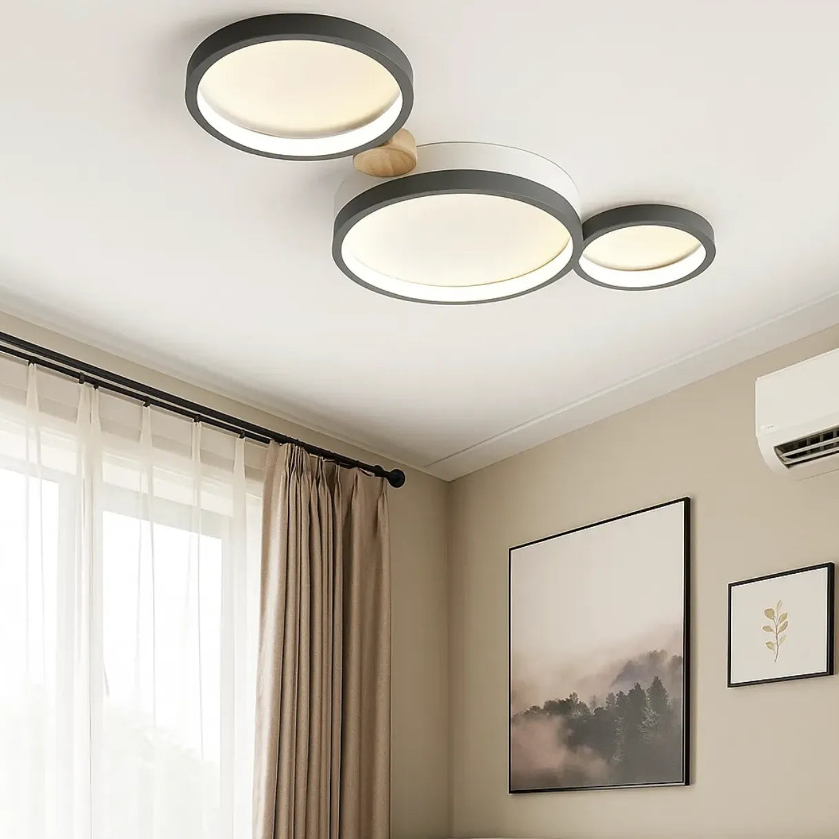 Plafoniera a Soffitto a LED Policiclico in Legno Creativa per Camera