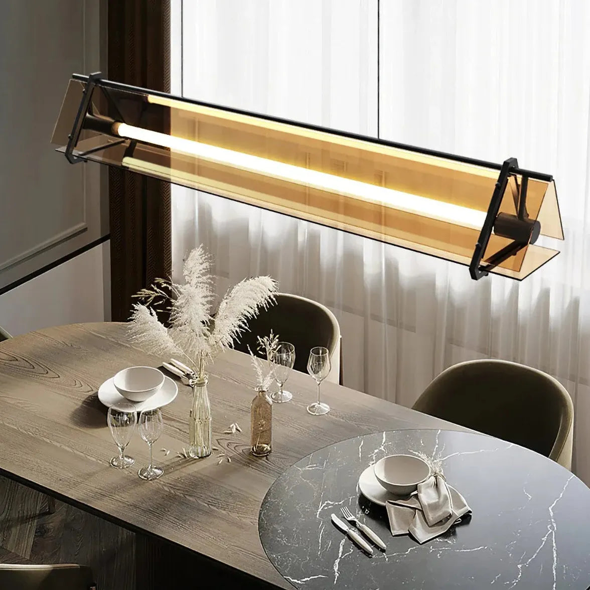Lampadario moderno sopra tavolo design elegante geometrico - clowasit.com