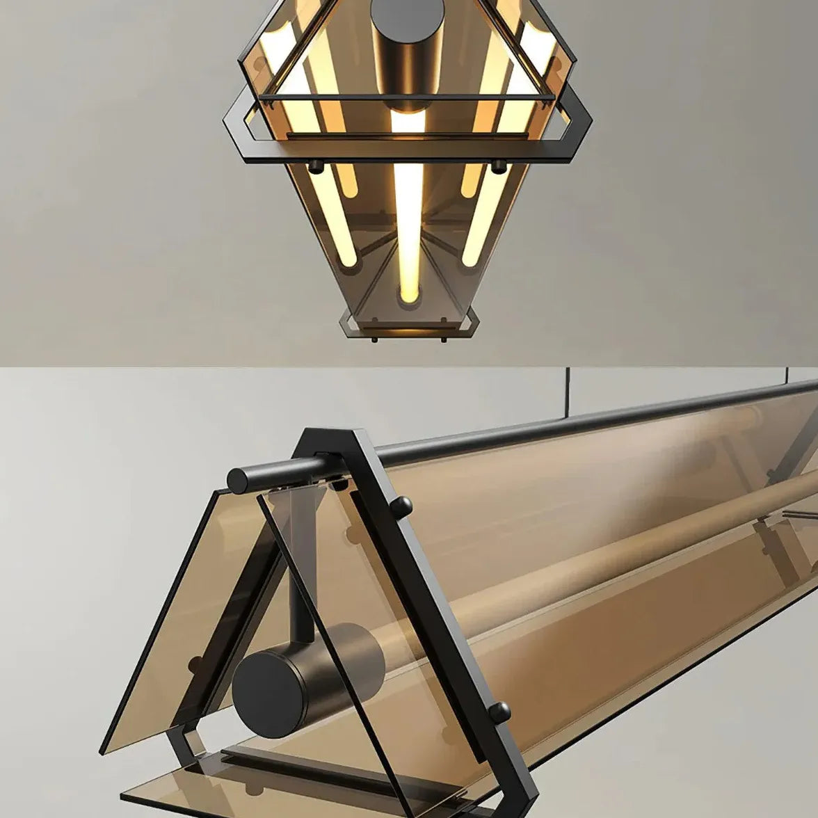 Lampadario moderno sopra tavolo design elegante geometrico - clowasit.com