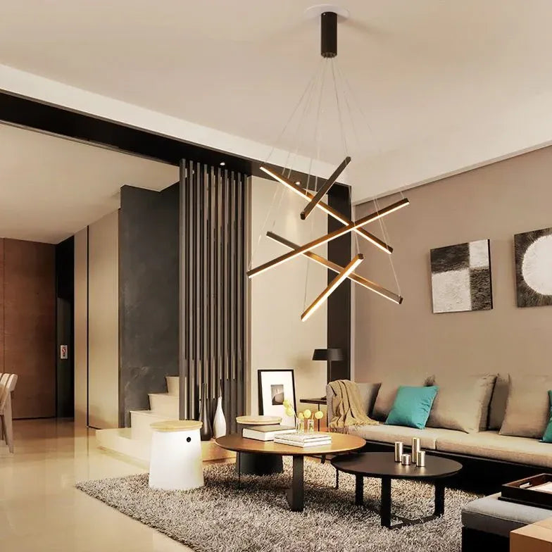 Lampadario moderno soggiorno led elegante geometrico - clowasit.com
