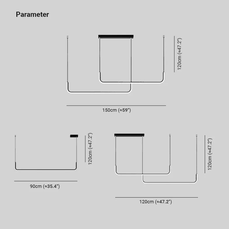 Lampadario moderno per cucina design a U incrociato - clowasit.com
