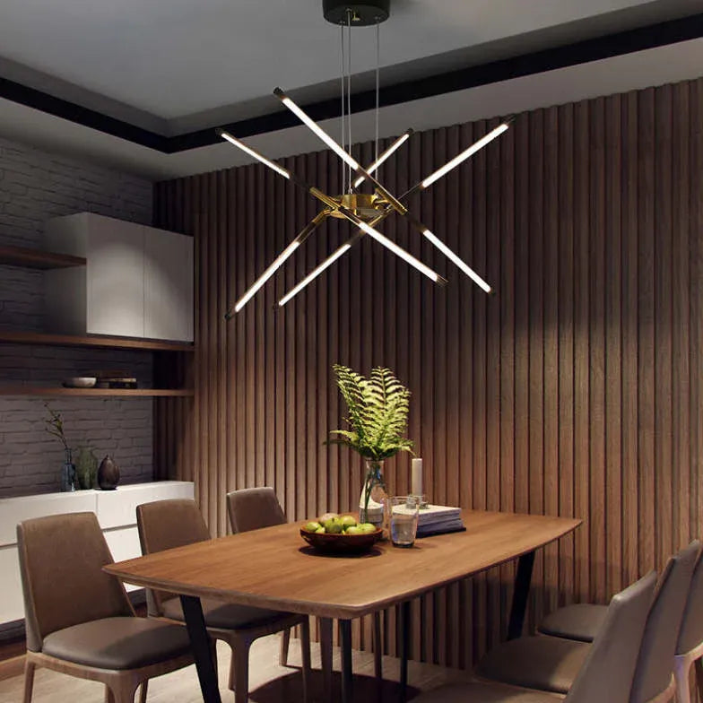 Lampadari lunghi moderni design LED nero elegante - clowasit.com