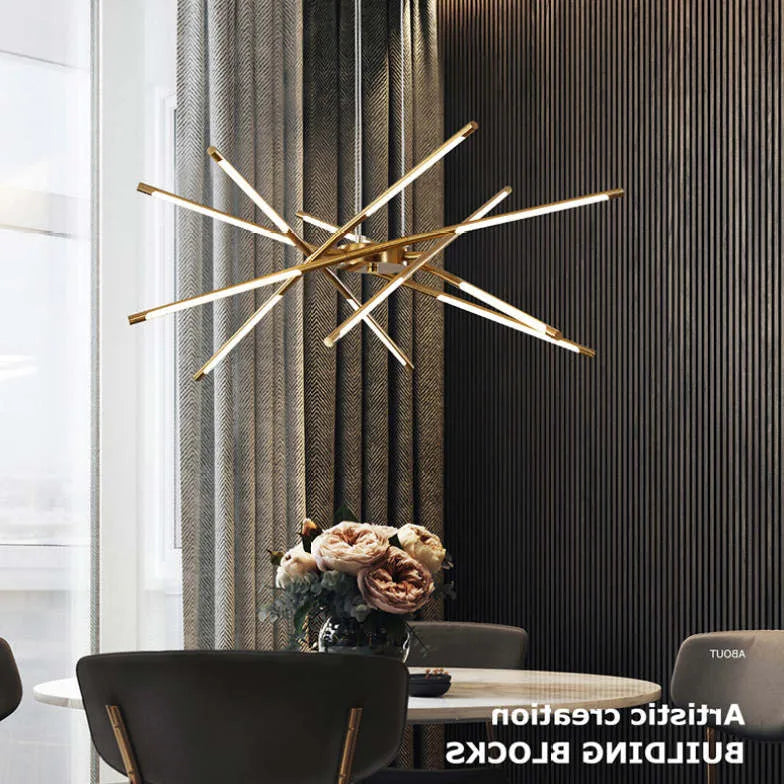 Lampadari lunghi moderni design LED nero elegante - clowasit.com