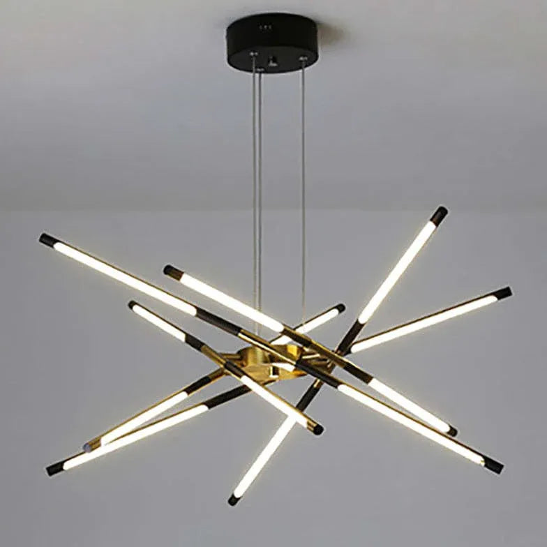Lampadari lunghi moderni design LED nero elegante - clowasit.com