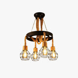 Lampadario nero industriale con corda in ferro - clowasit.com