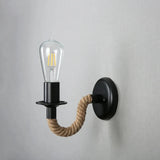 Lampada applique industriale design retro corda nera - clowasit.com