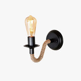 Lampada applique industriale design retro corda nera - clowasit.com