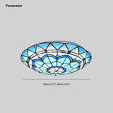 Plafoniera Rotonda Grande in Vetro Blu Elegante - clowasit.com