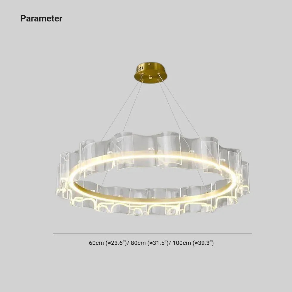 Lampadario Moderno Rotondo Elegante Design Dorato LED - clowasit.com