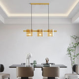Lampadario ottone e vetro sala pranzo - clowasit.com