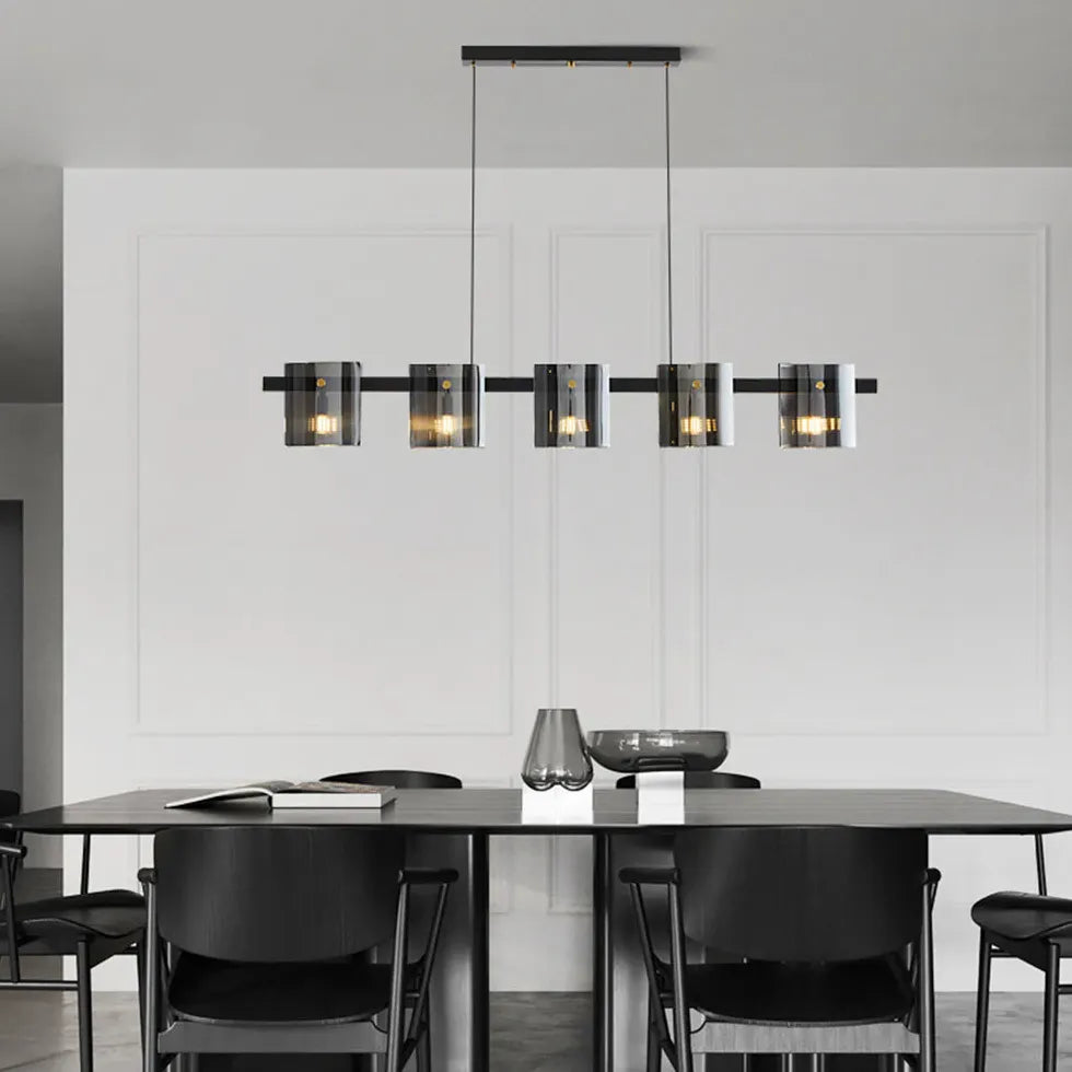 Lampadario ottone e vetro sala pranzo - clowasit.com