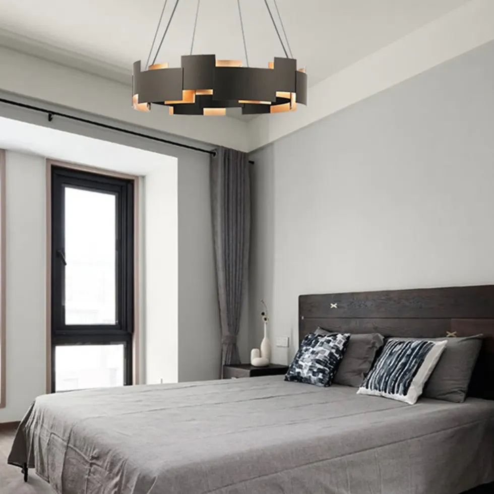 Lampadario Camera Design Geometria Nera e Oro - clowasit.com