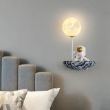 Applique da parete cameretta Astronauta sulla luna - clowasit.com