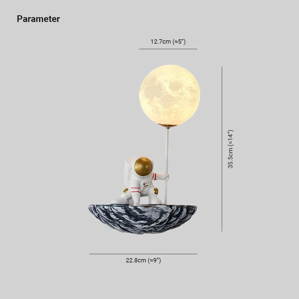 Applique da parete cameretta Astronauta sulla luna - clowasit.com