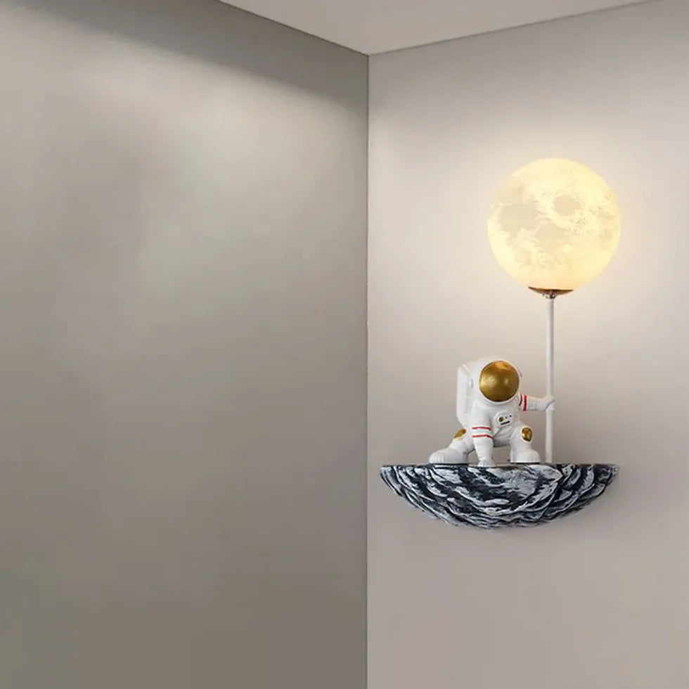 Applique da parete cameretta Astronauta sulla luna - clowasit.com