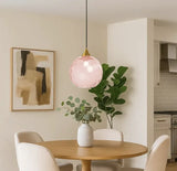 Lampada a Sospensione in Vetro con Motivo Acquatico Stile Nordico