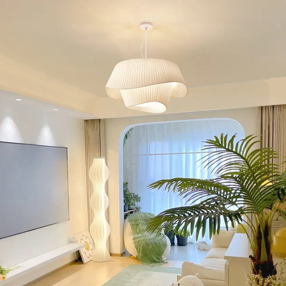 Lampadario Stoffa Moderni Elegante con Linee Curve - clowasit.com
