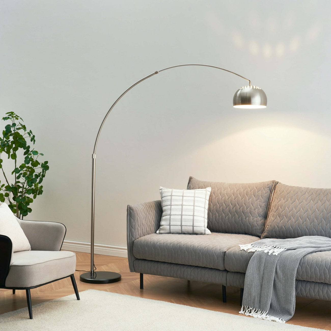 Lampada da Terra Curva Design Moderno Metallo