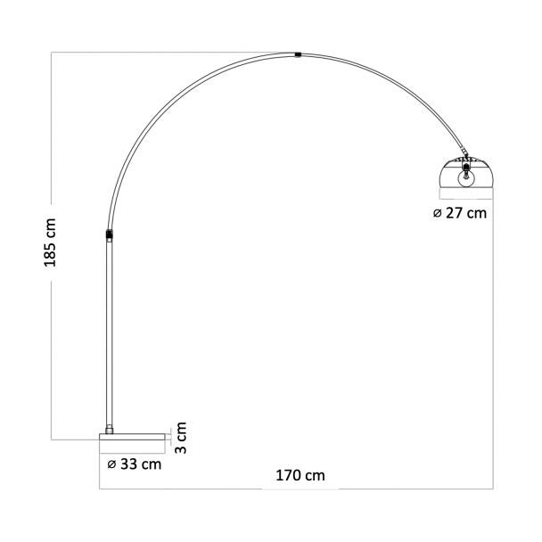 Lampada da Terra Curva Design Moderno Metallo