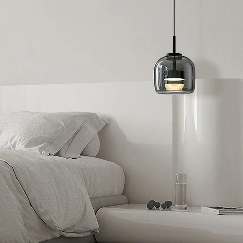 Lampadari moderni sospesi soggiorno Vetro nero trasparente - clowasit.com