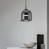 Lampadari moderni sospesi soggiorno Vetro nero trasparente - clowasit.com