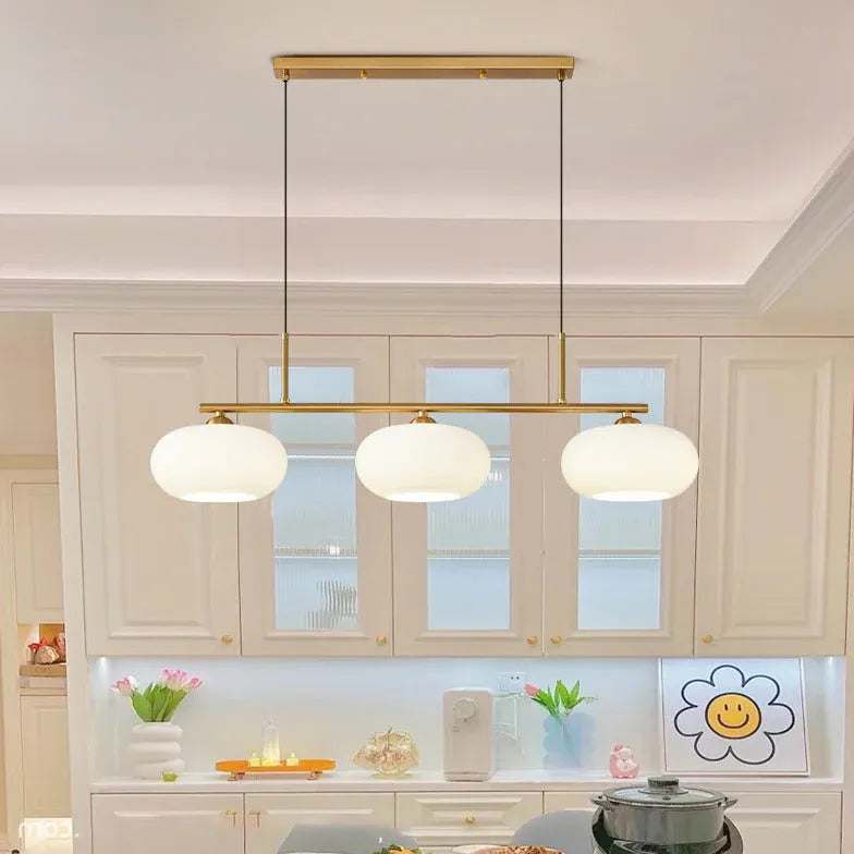 Lampadario led per cucina bianco vetro elegante - clowasit.com