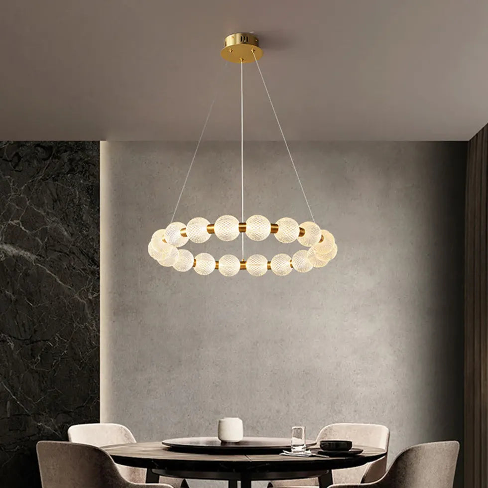 Lampadario classico sala da pranzo luce dorata - clowasit.com